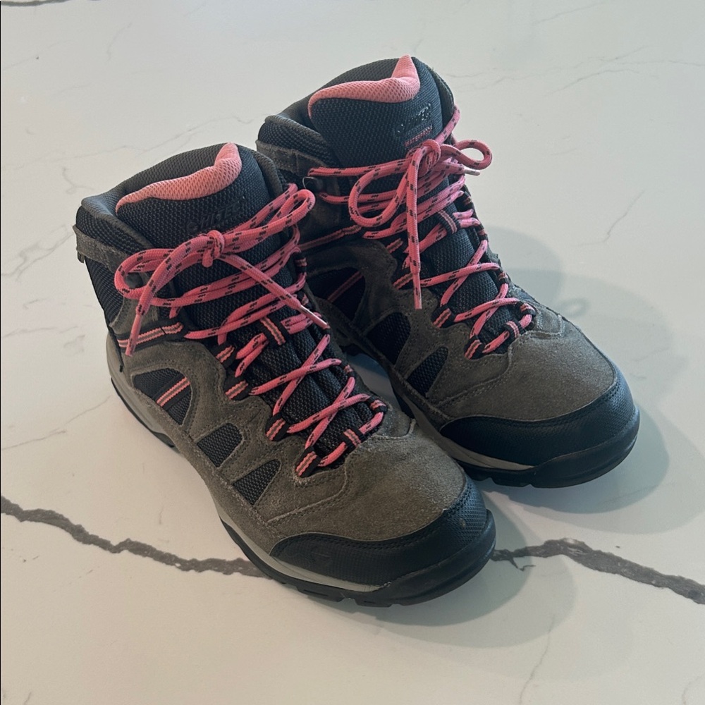 Hi-Tec Black and Pink Waterproof Boots